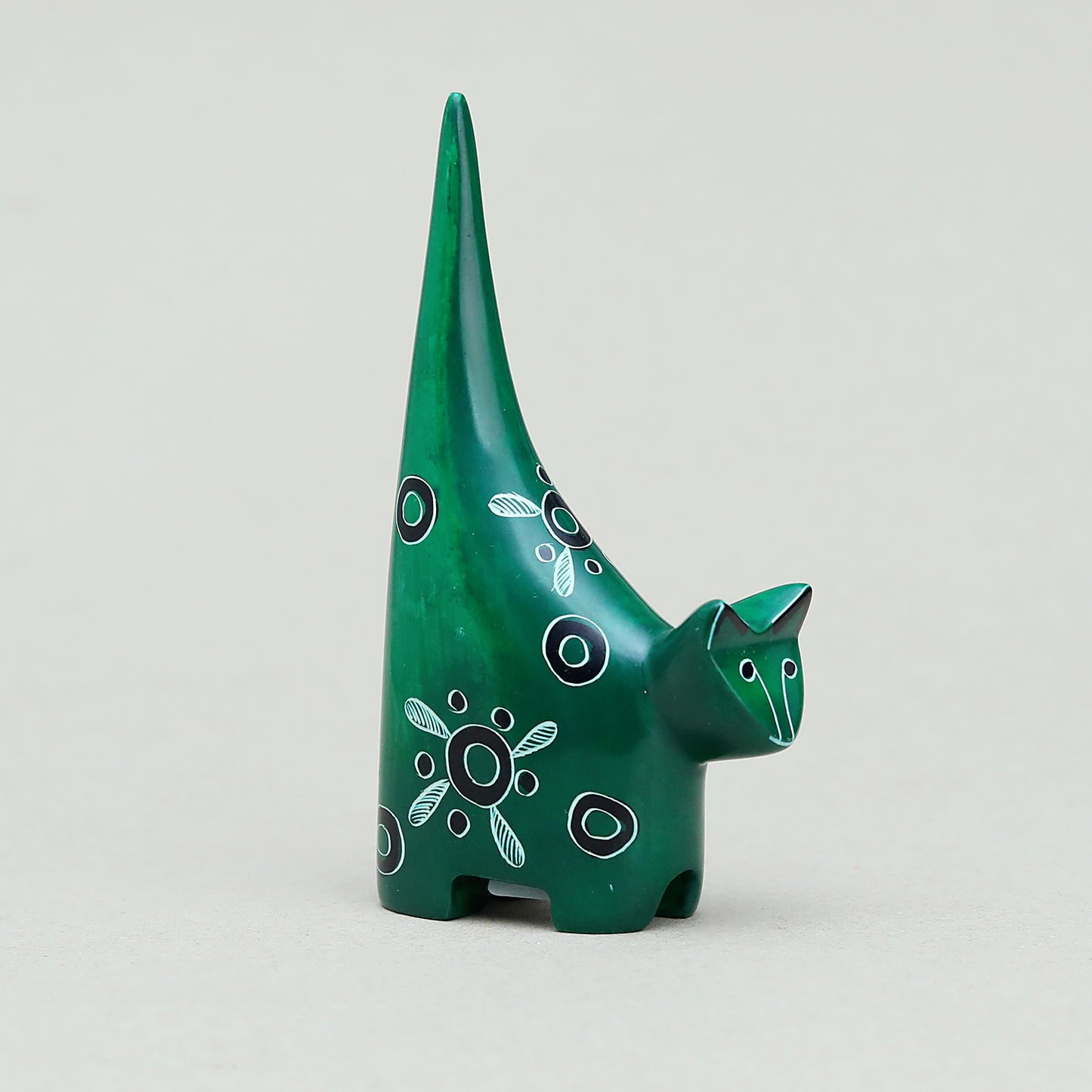 Soapstone Cat Dark Green