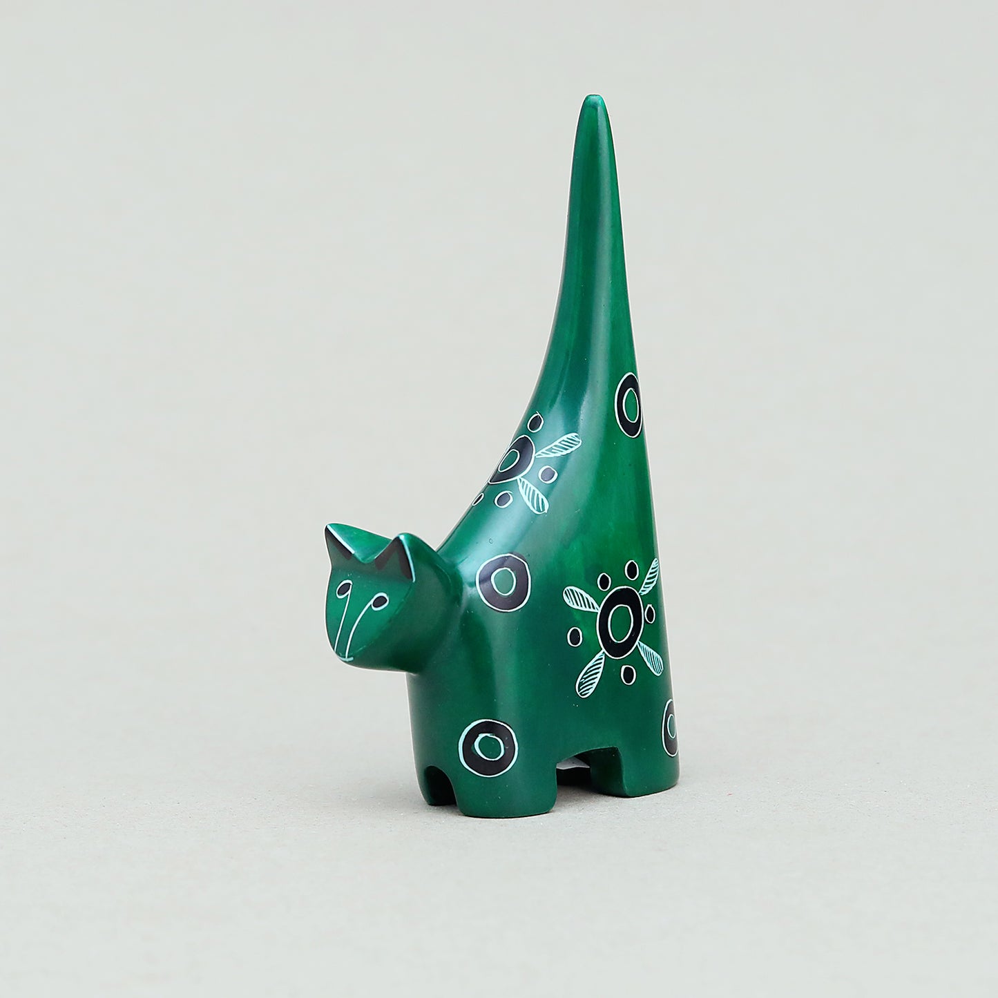 Soapstone Cat Dark Green