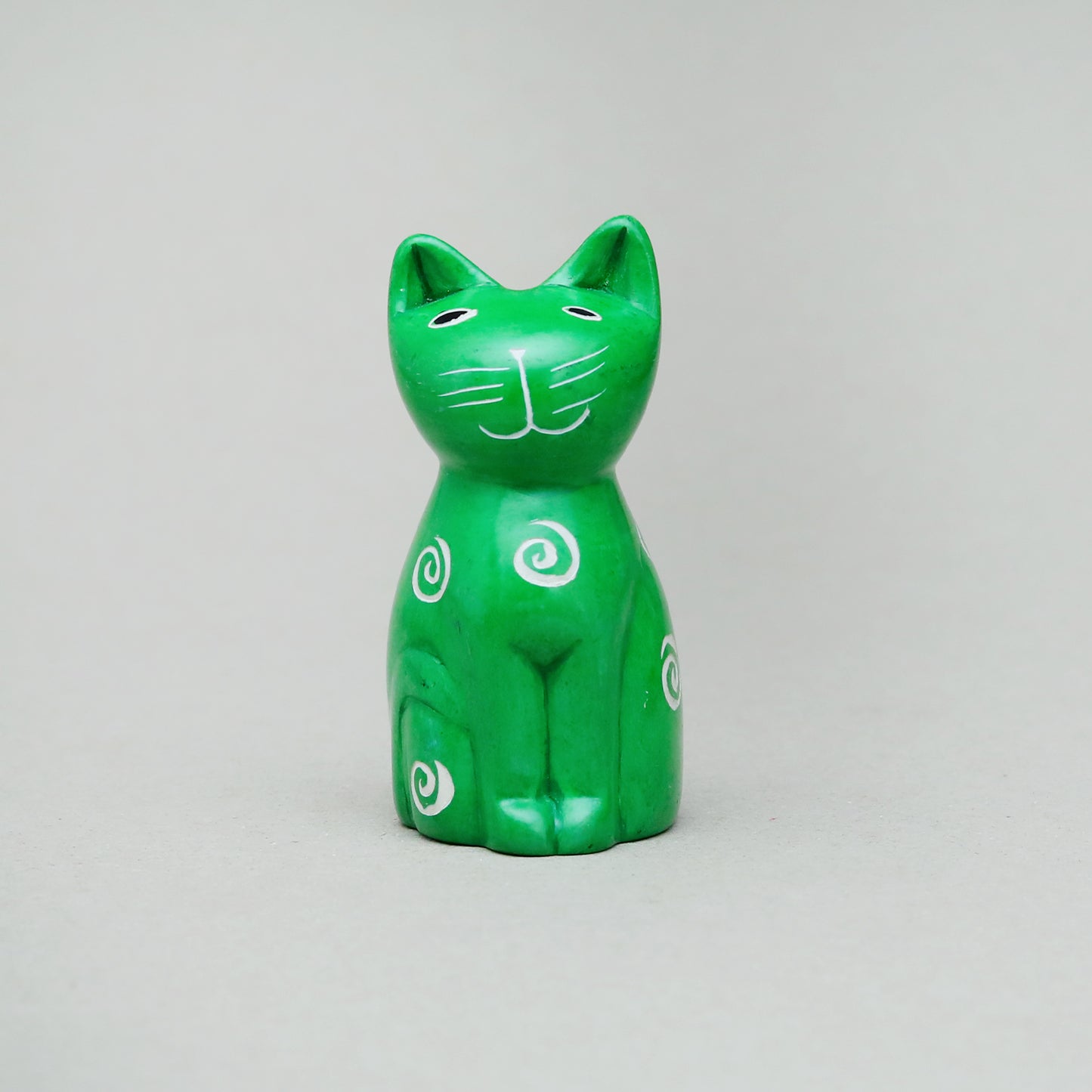 Soapstone Cute Kitty Cat Green (w)