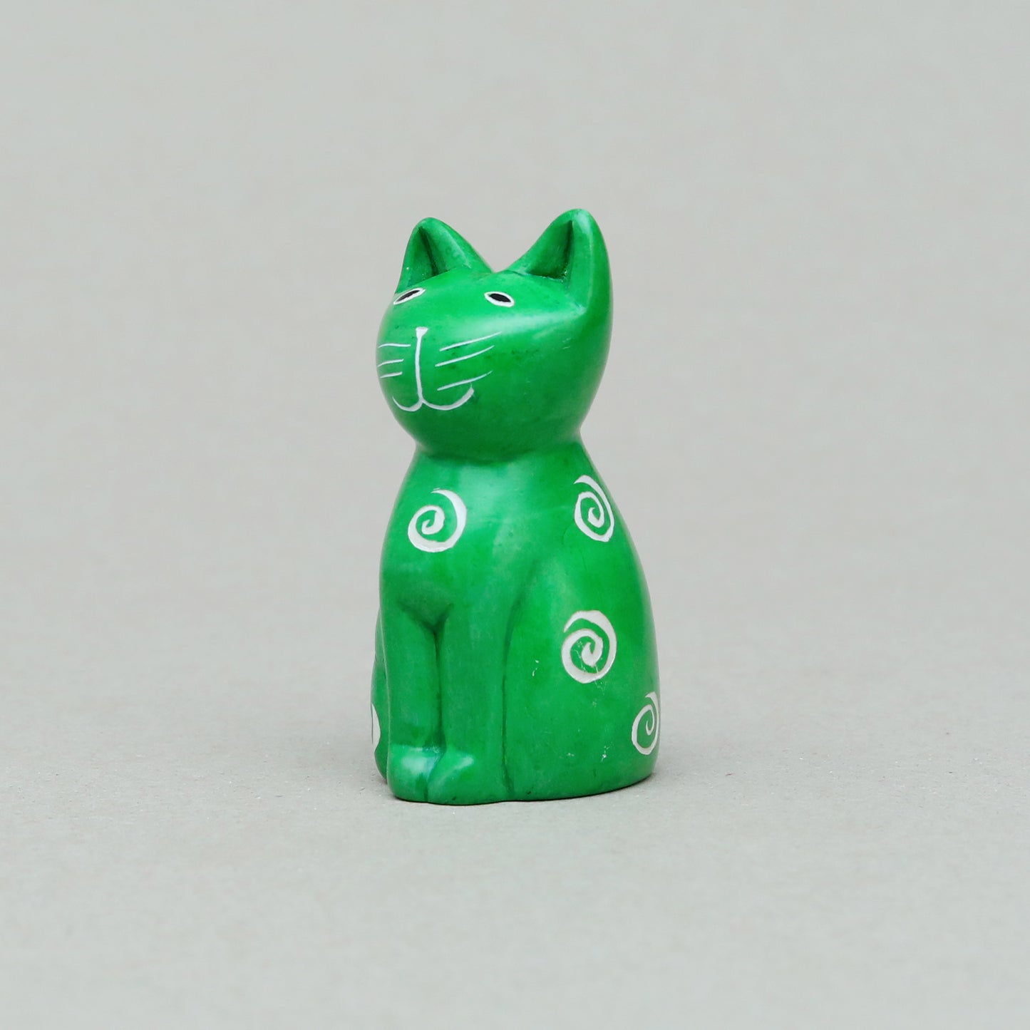 Soapstone Cute Kitty Cat Green (w)