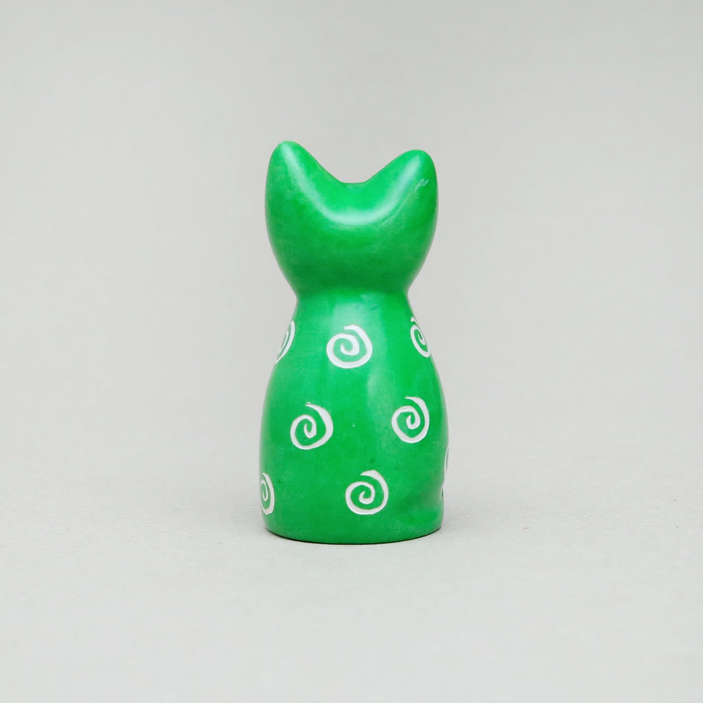 Soapstone Cute Kitty Cat Green (w)