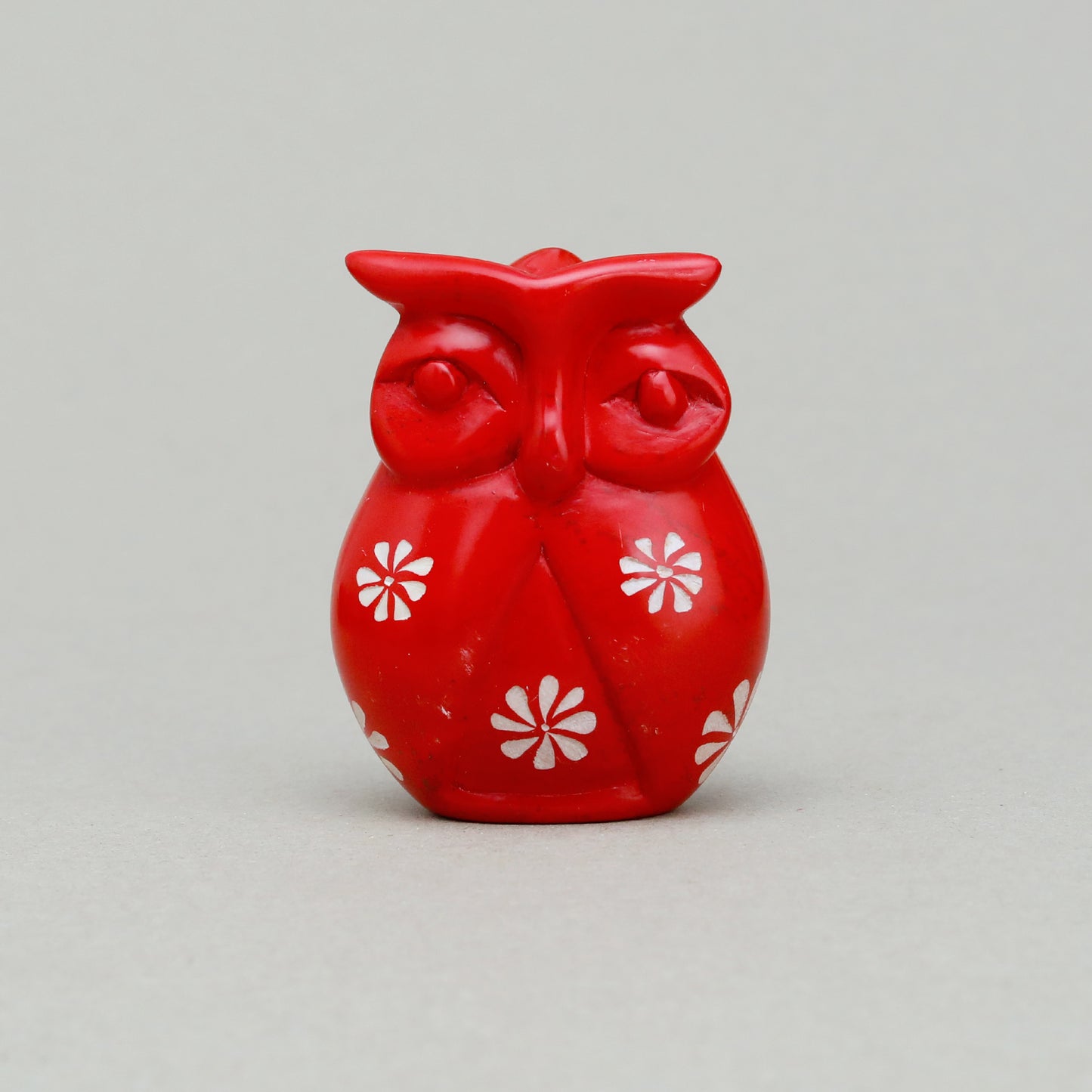 Soapstone Owl Red
