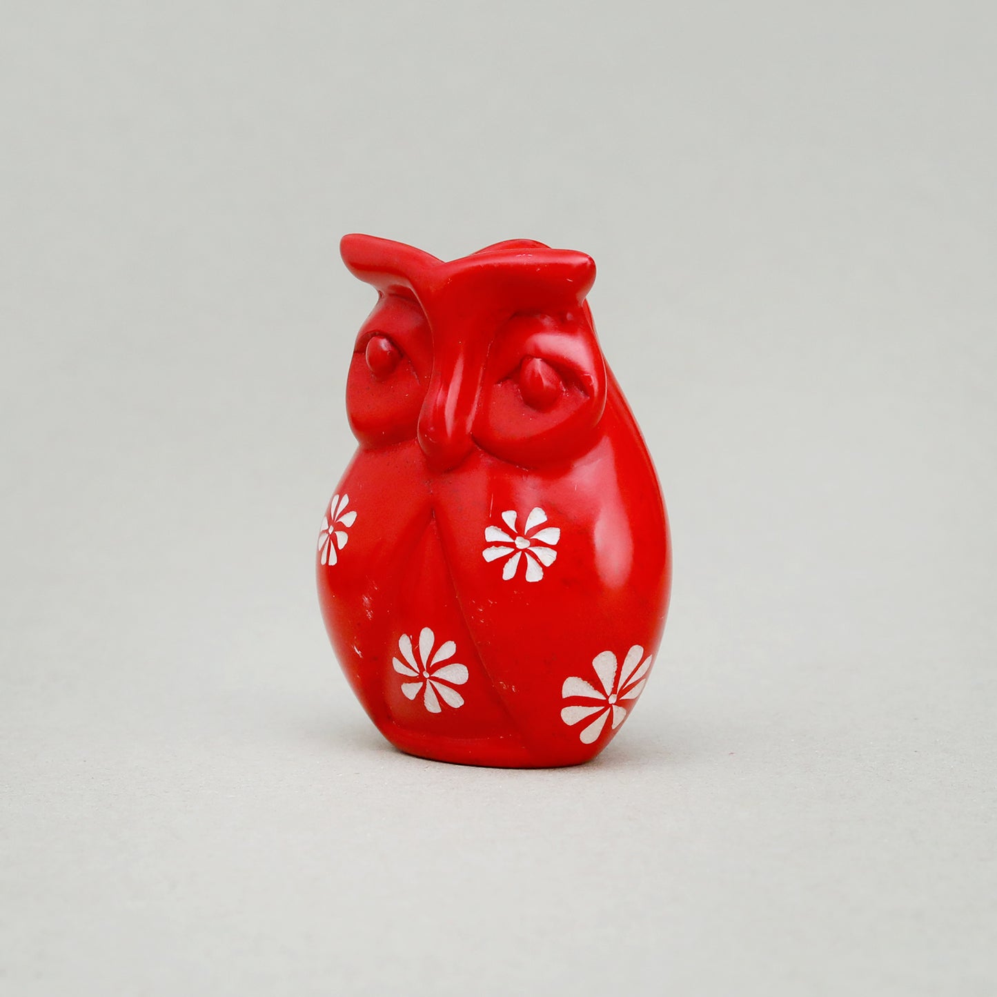 Soapstone Owl Red