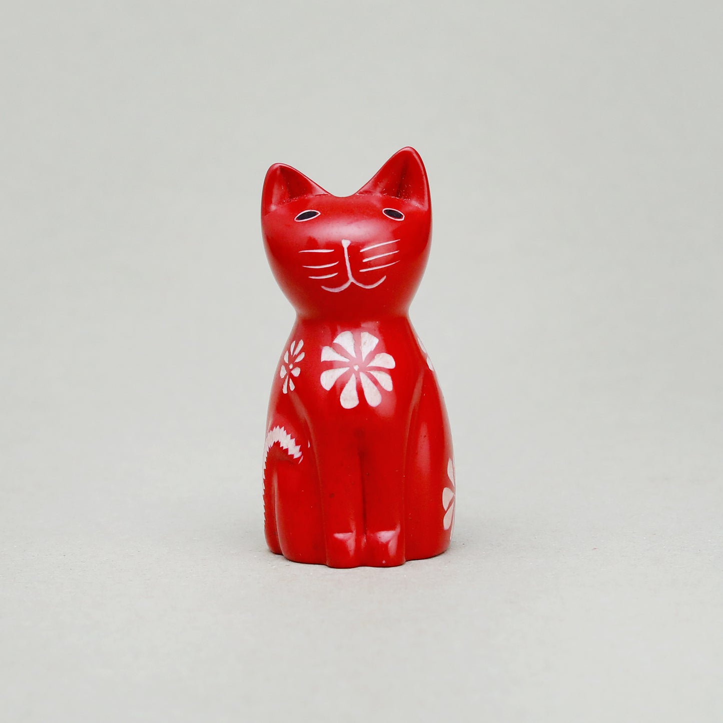 Soapstone Cute Kitty Cat Red