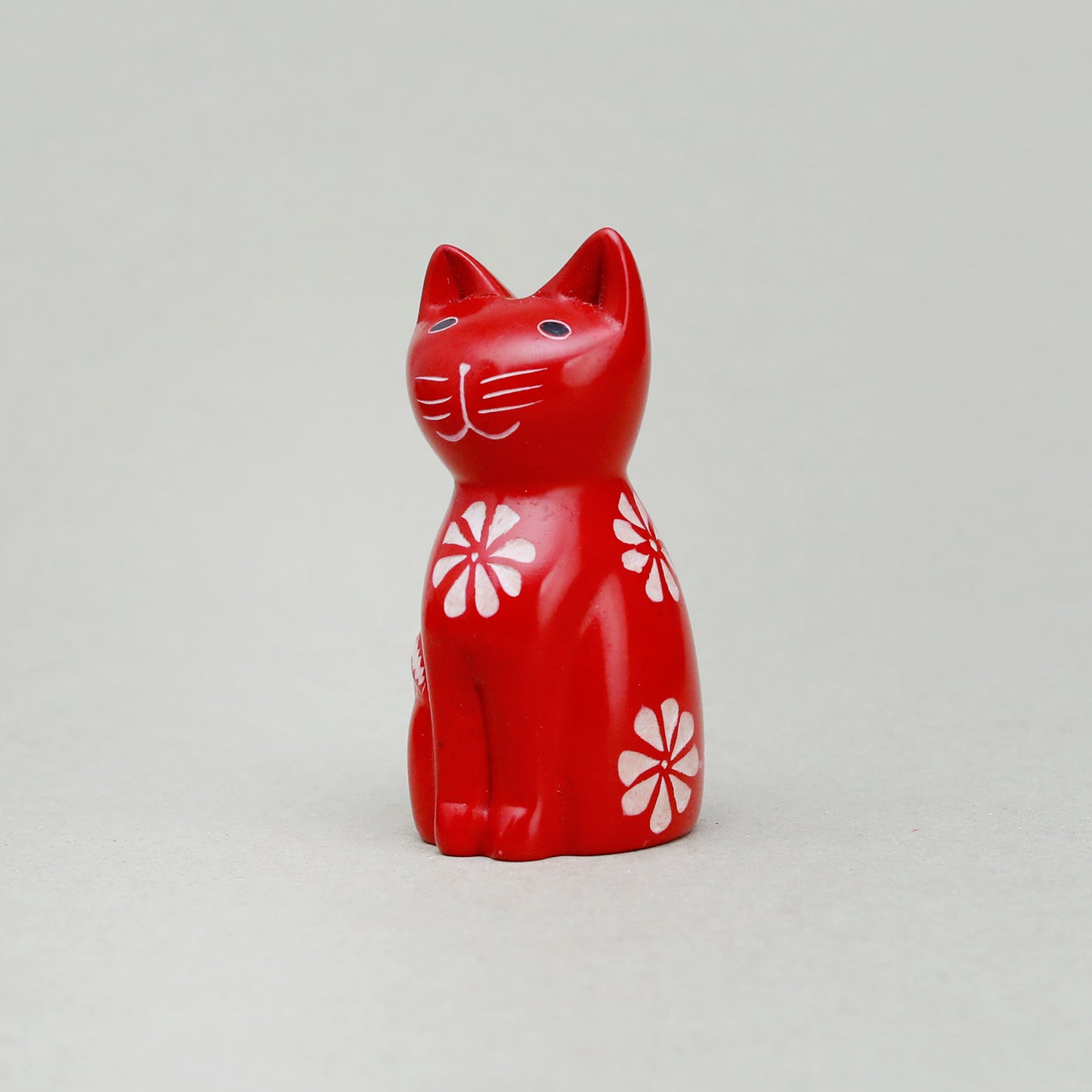 Soapstone Cute Kitty Cat Red