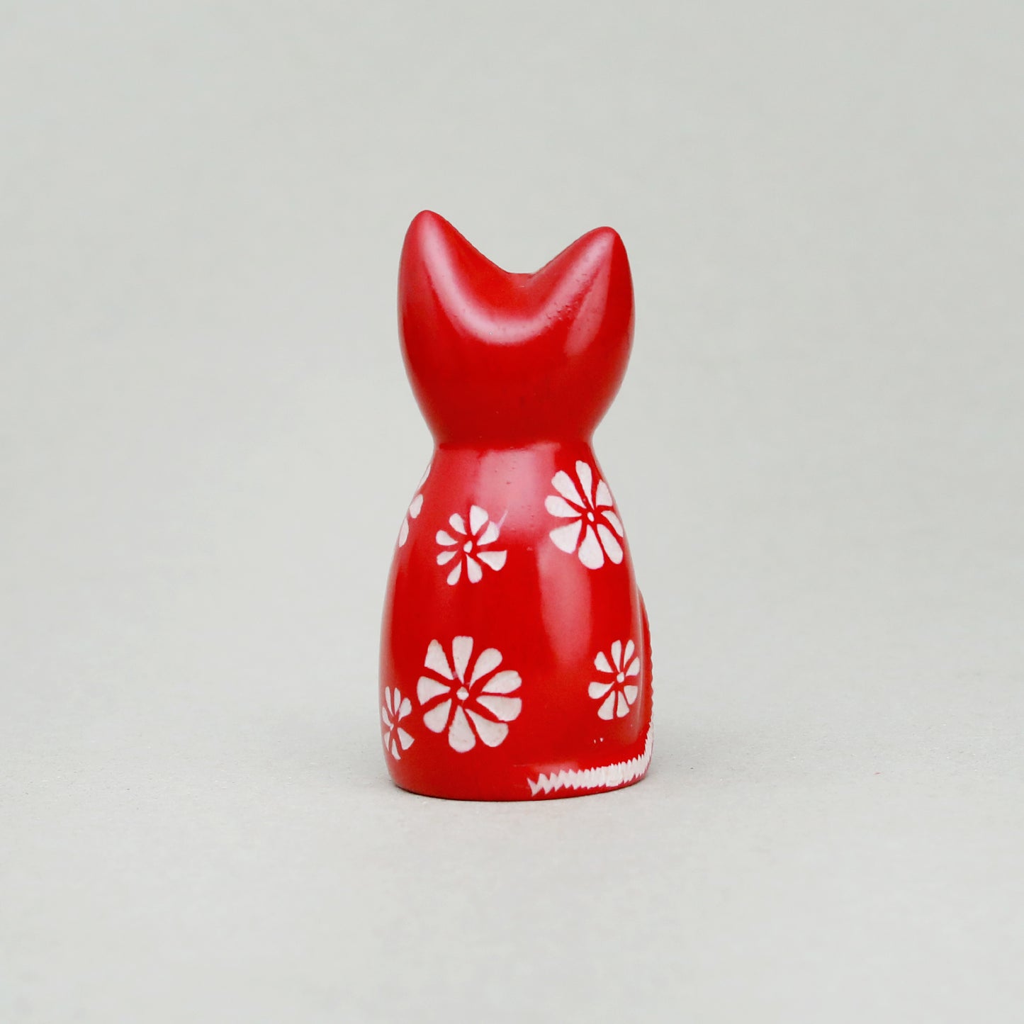Soapstone Cute Kitty Cat Red