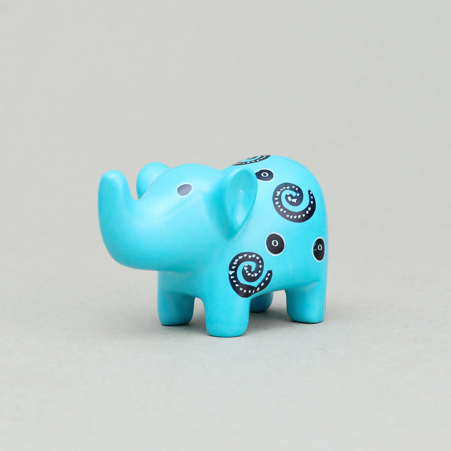 Soapstone Small-Eared Elephant Light Blue (w)