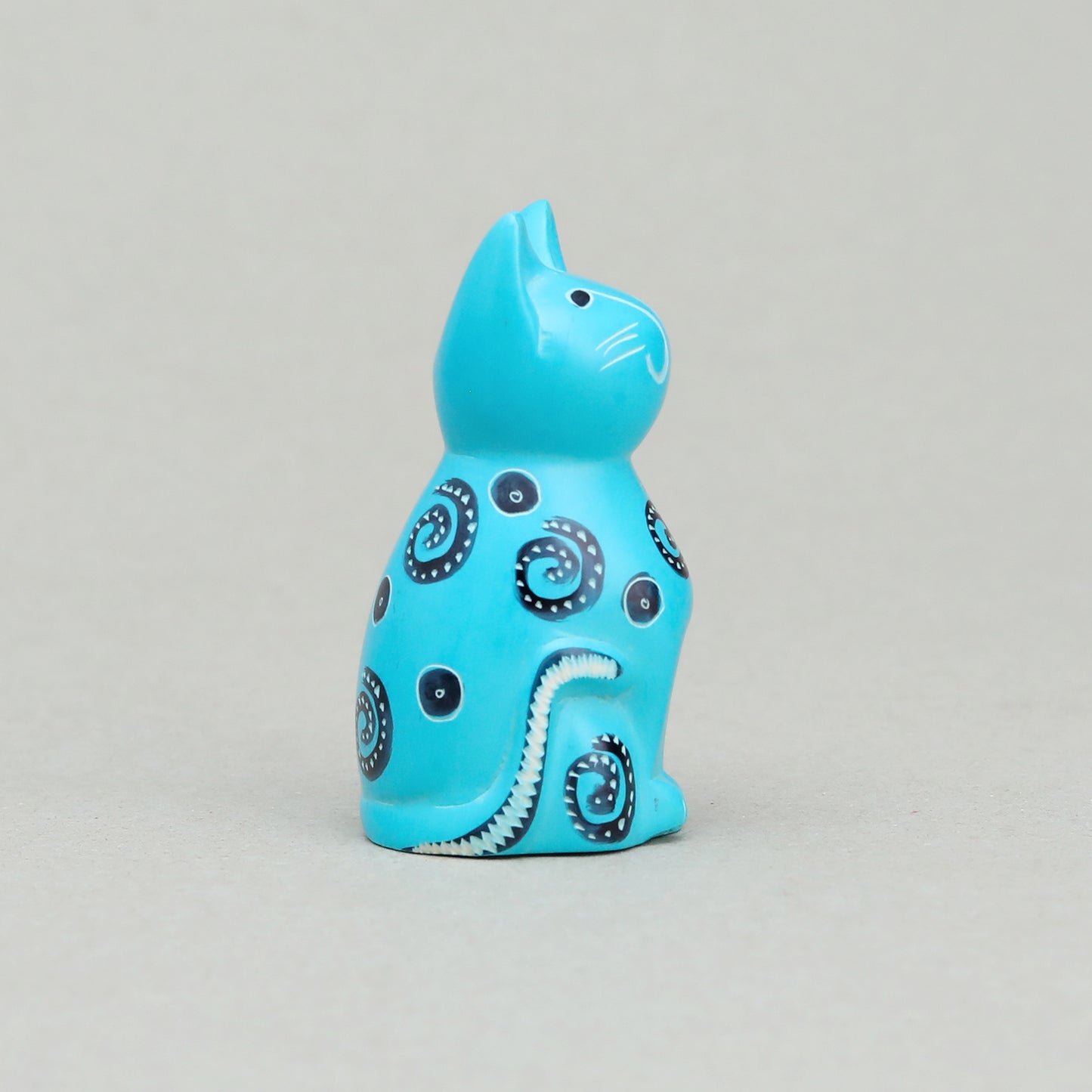 Soapstone Cute Kitty Cat Light Blue
