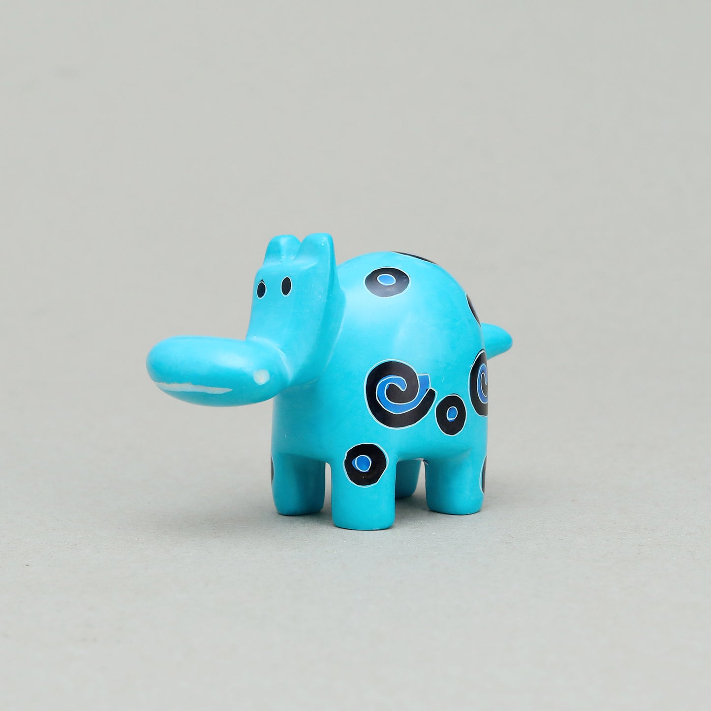 Soapstone Hippo Robin's Egg Blue