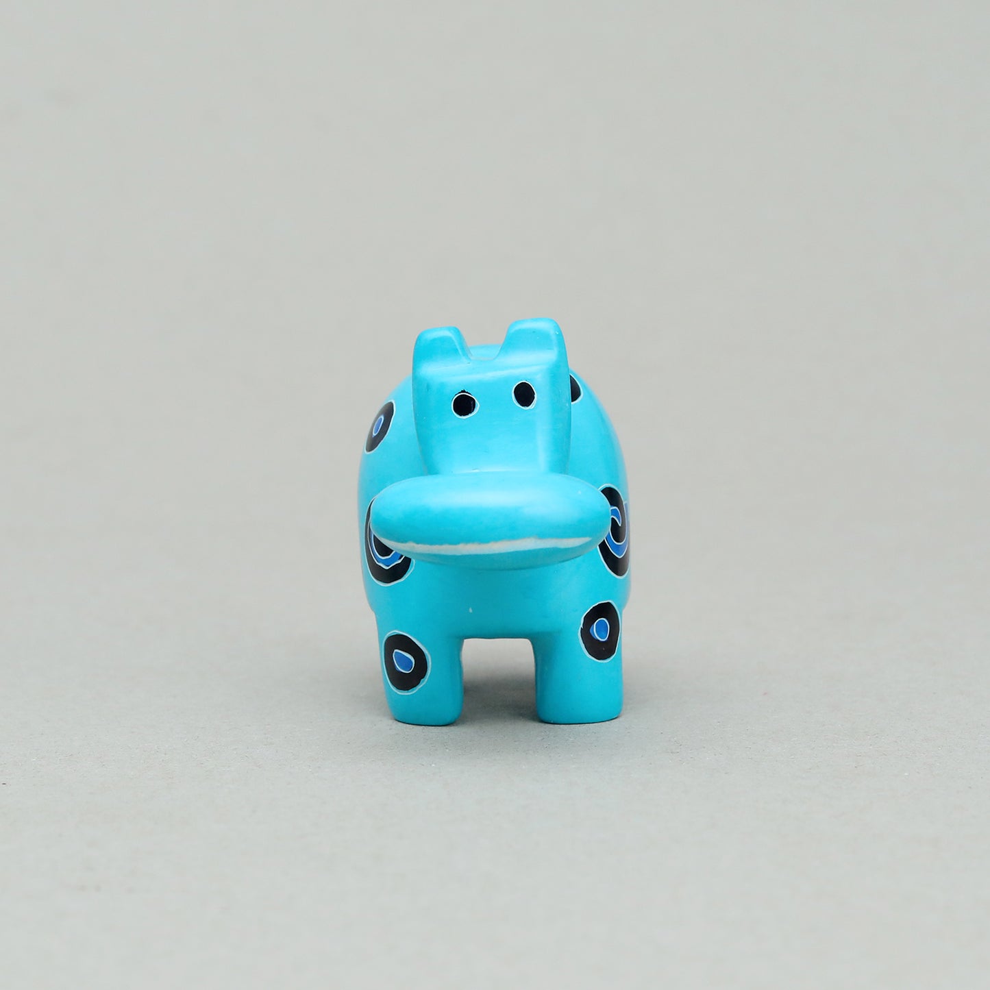 Soapstone Hippo Robin's Egg Blue