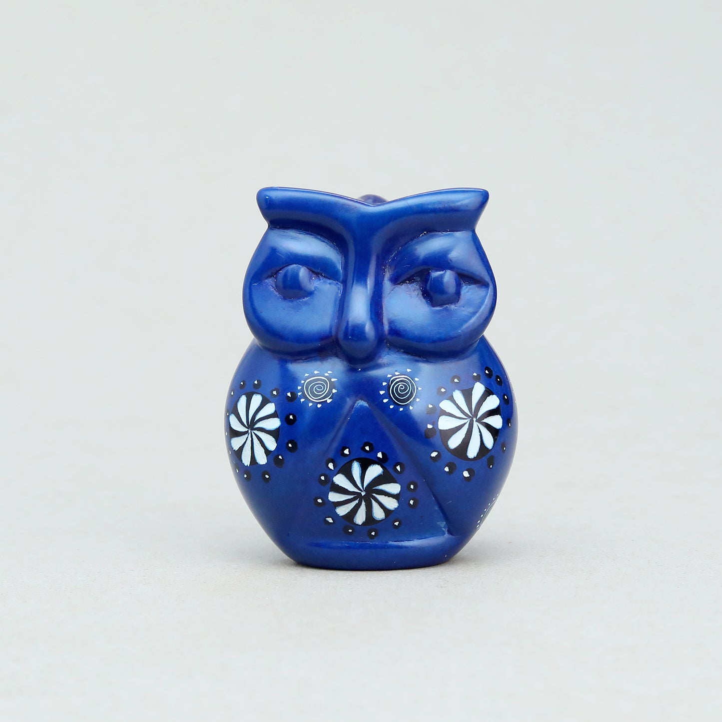 Soapstone Owl Dark Blue