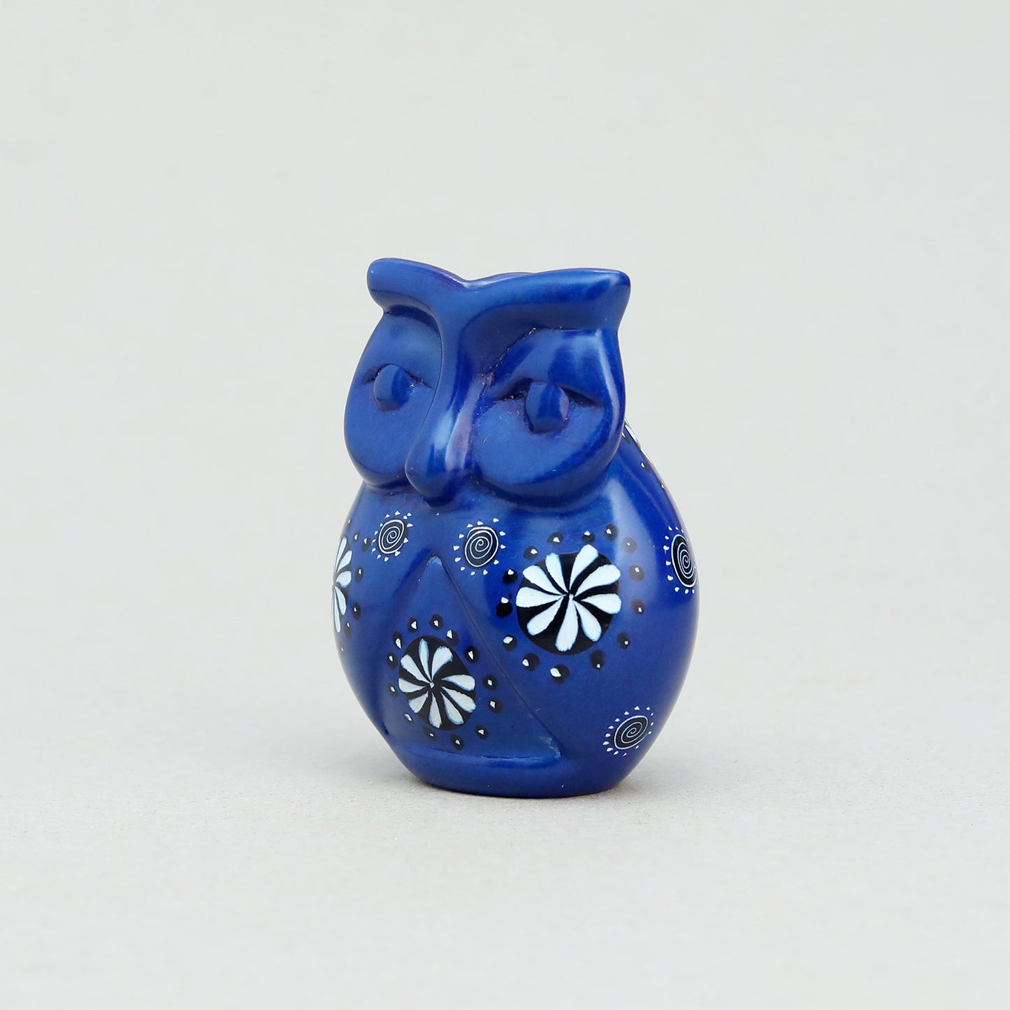 Soapstone Owl Dark Blue