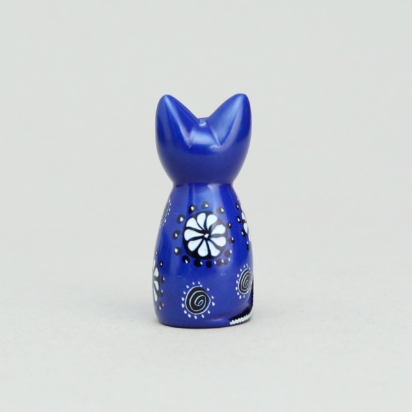 Soapstone Cute Kitty Cat Dark Blue (w)