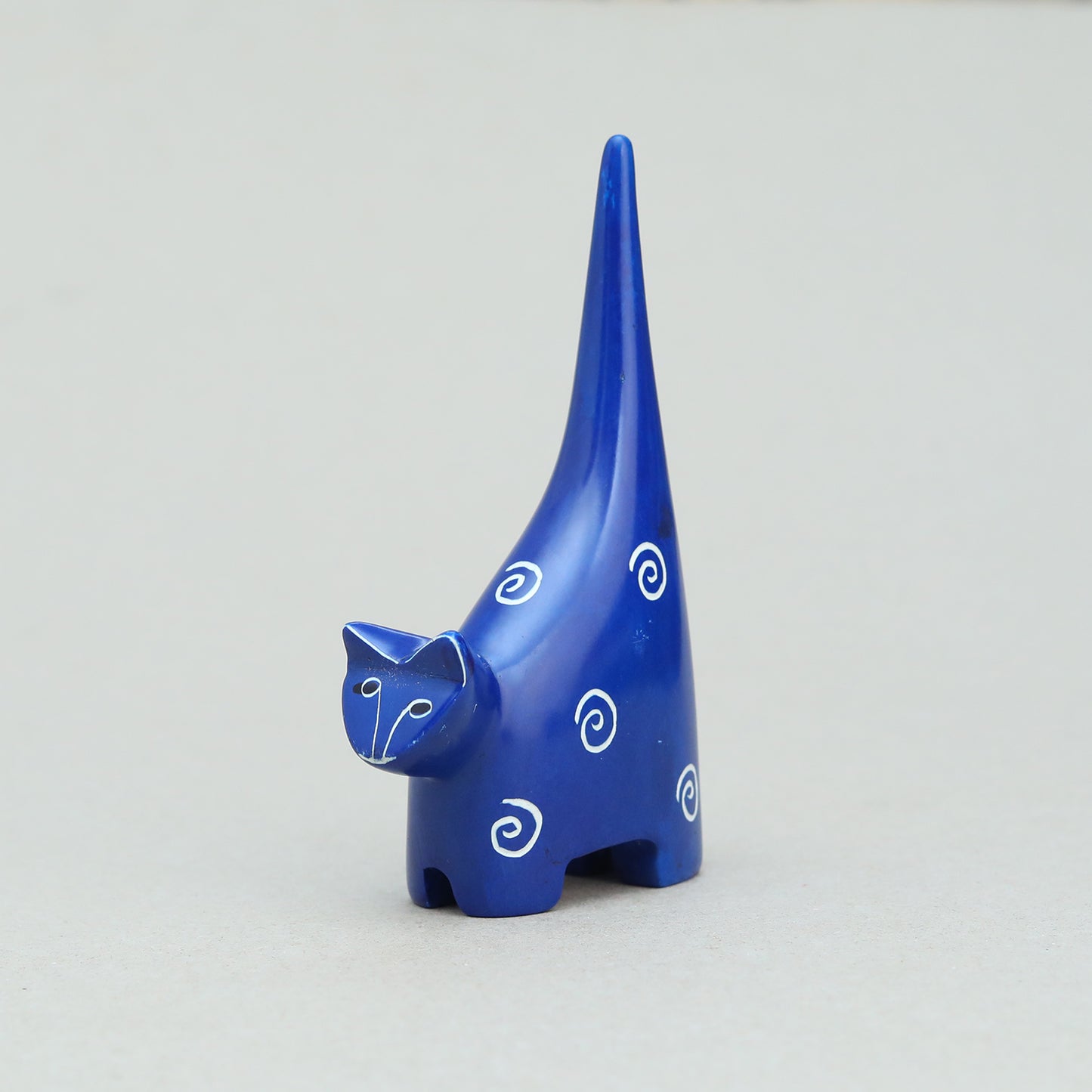 Soapstone Cat Dark Blue