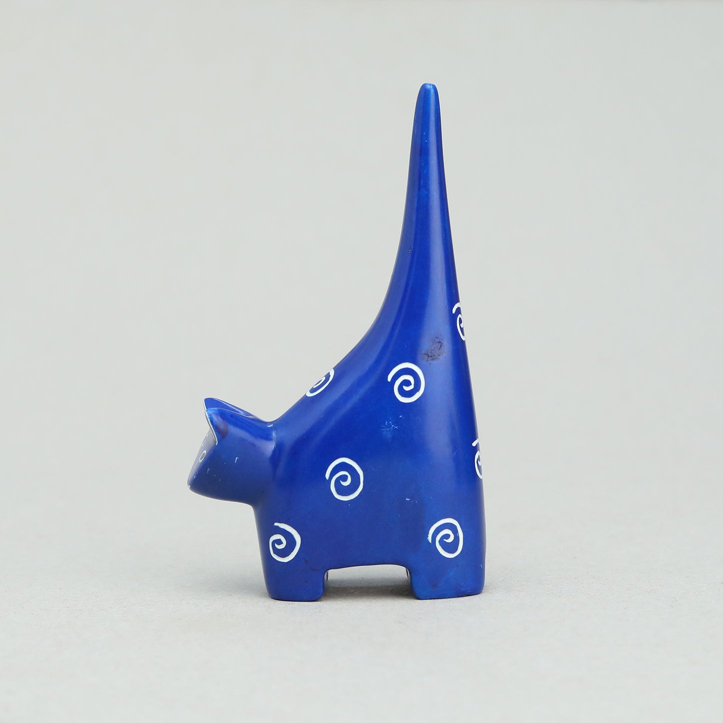 Soapstone Cat Dark Blue