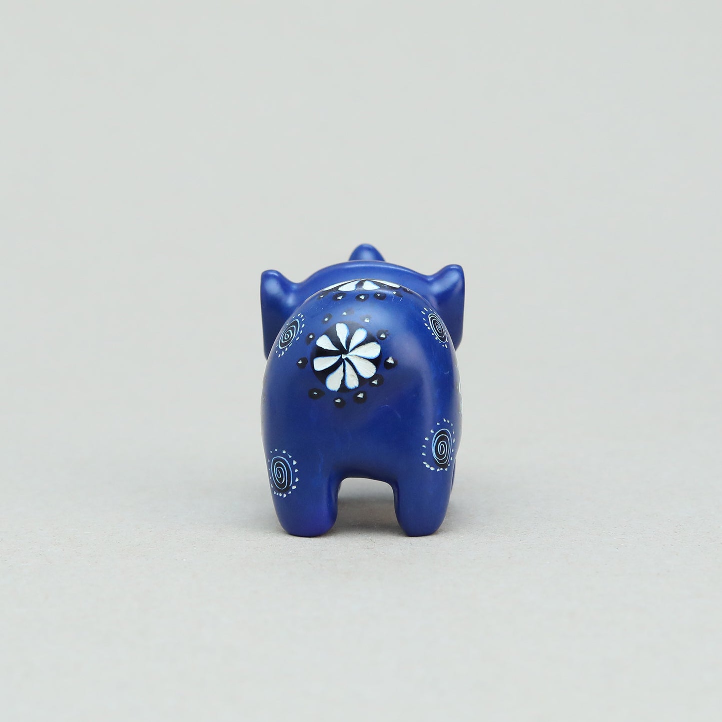 Soapstone Small-Eared Elephant Dark Blue (w)