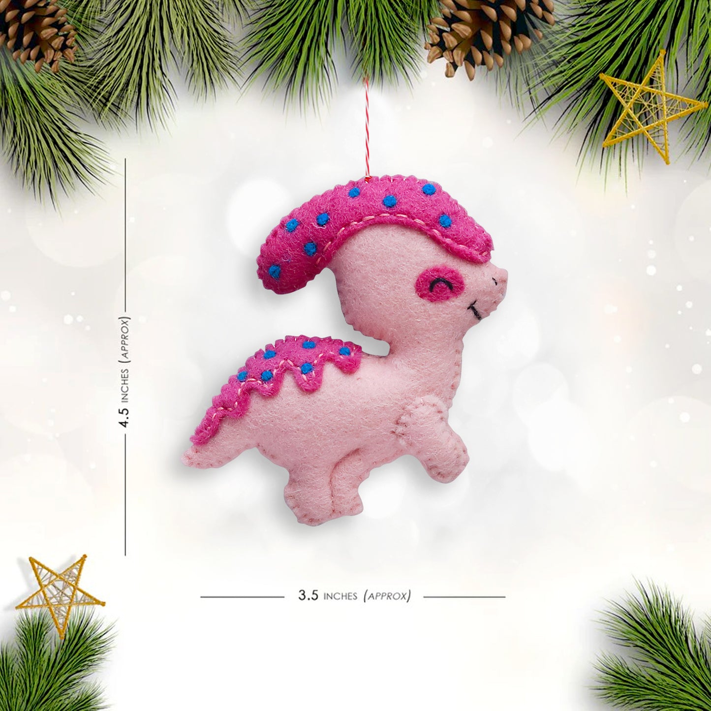 Felt Ornament Polly the Parasaurolophus