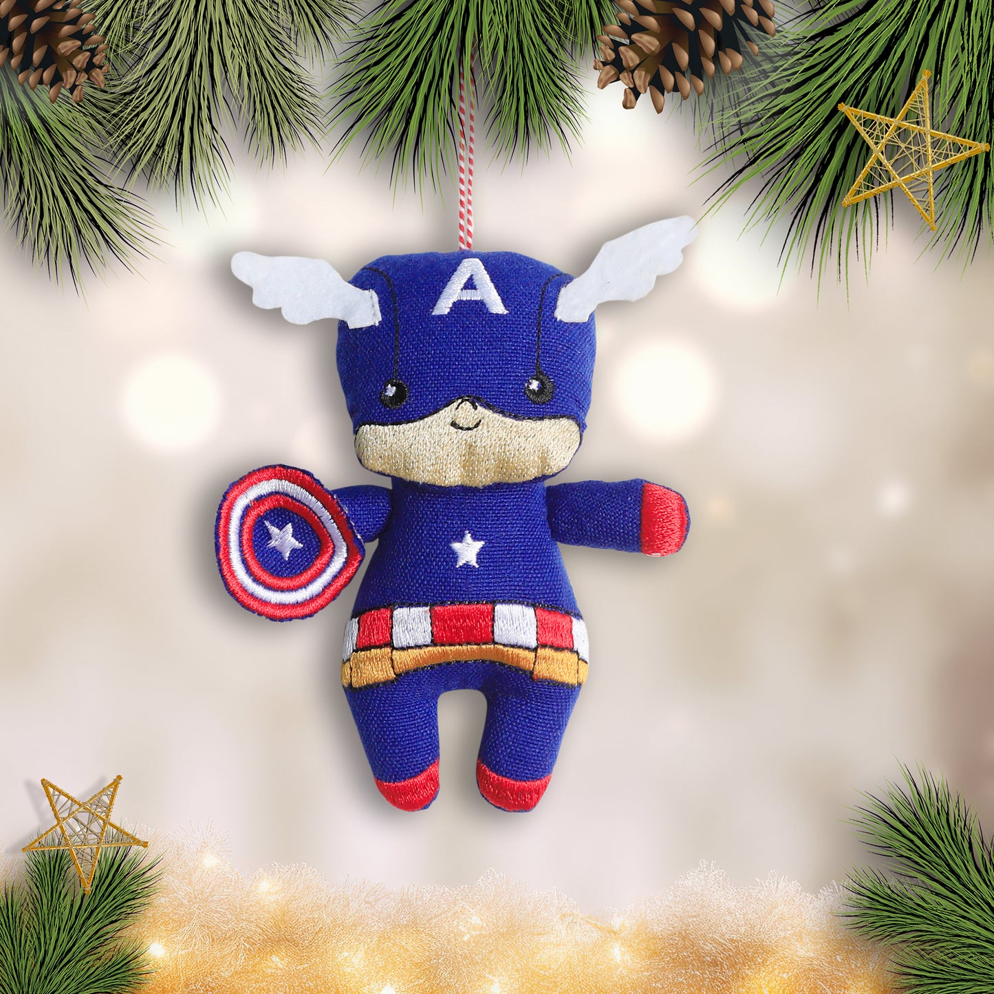 Organic Cotton Ornament - Patriot Shield