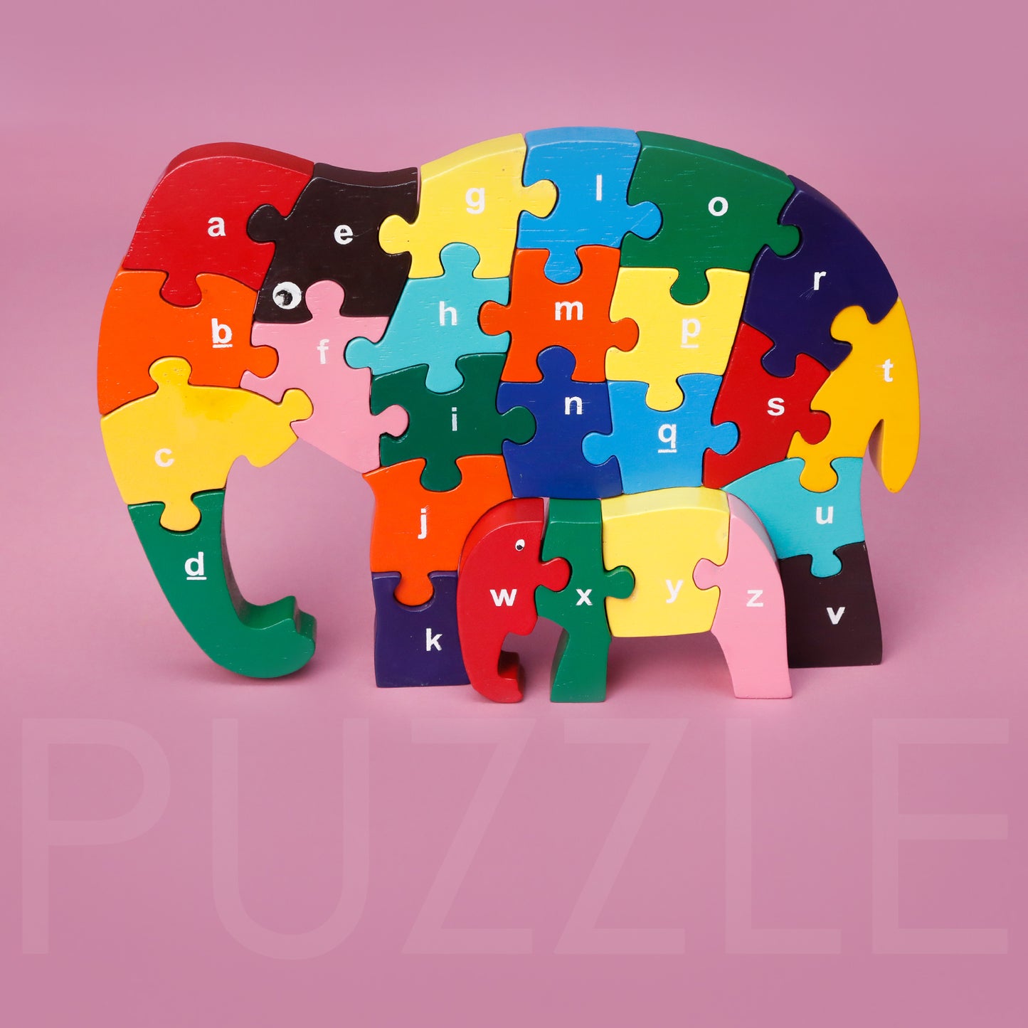 Wooden Puzzle - Elephant Alphabet