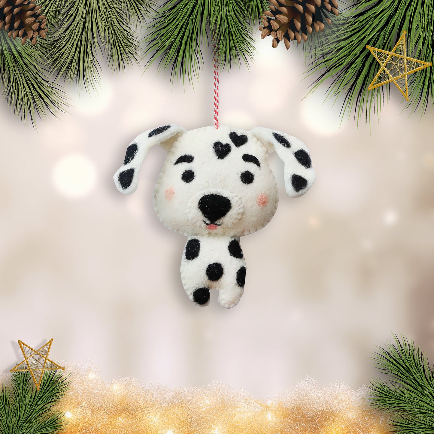 Felt Ornament - Dalmatian Dog Inspired