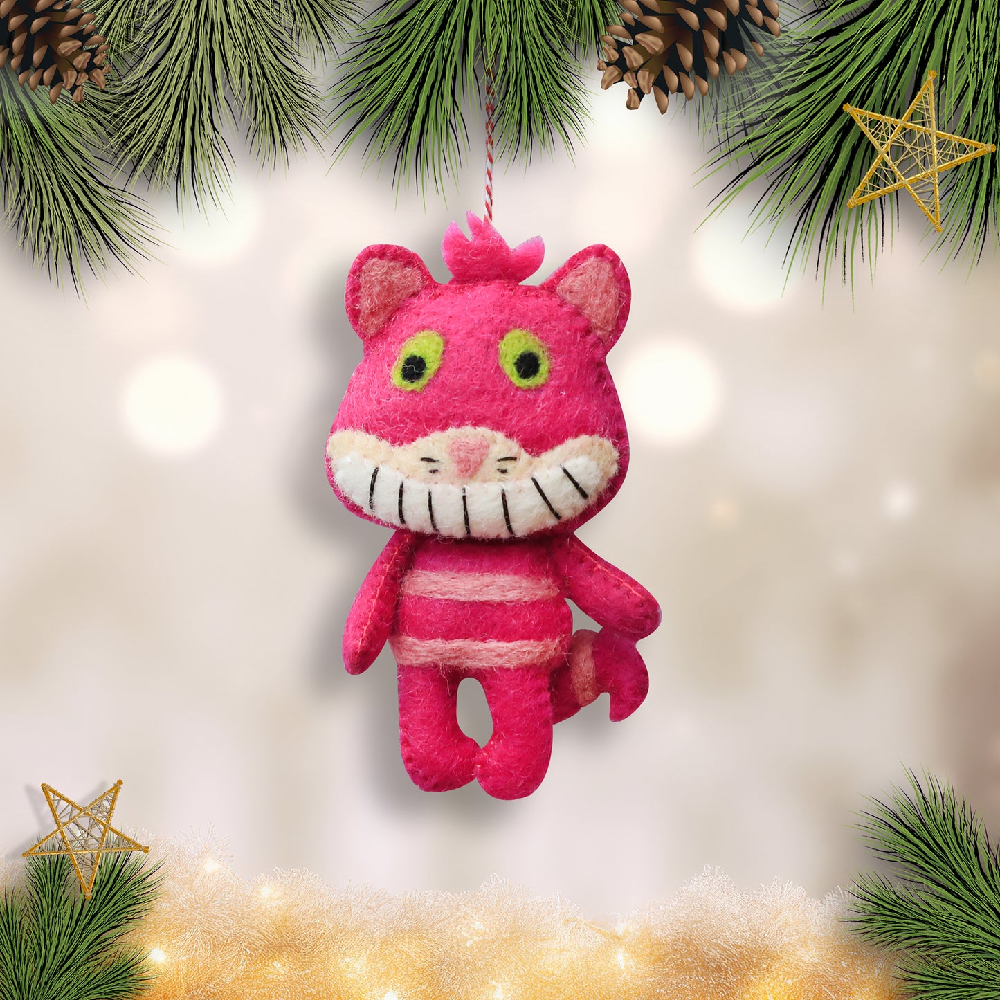 Felt Ornament - Cheshire Cat Inspired