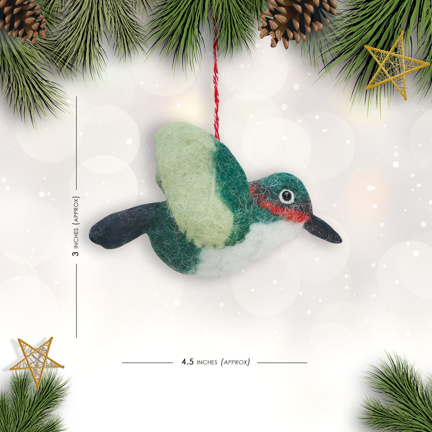 Felt Ornament - Tuft Hummingbird