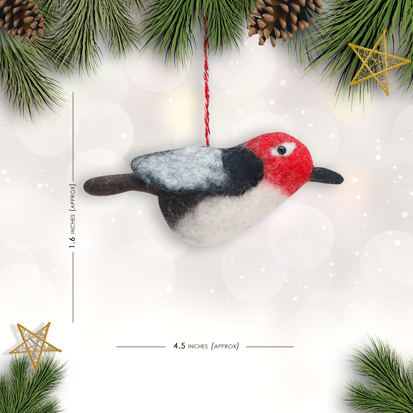 Felt Ornament - Tuft Woodpecker