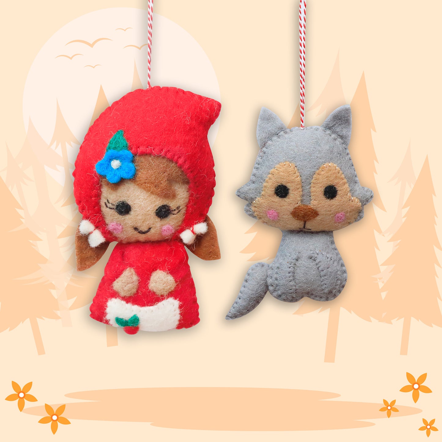Felt Ornament - Little Red Riding Hood Inspired