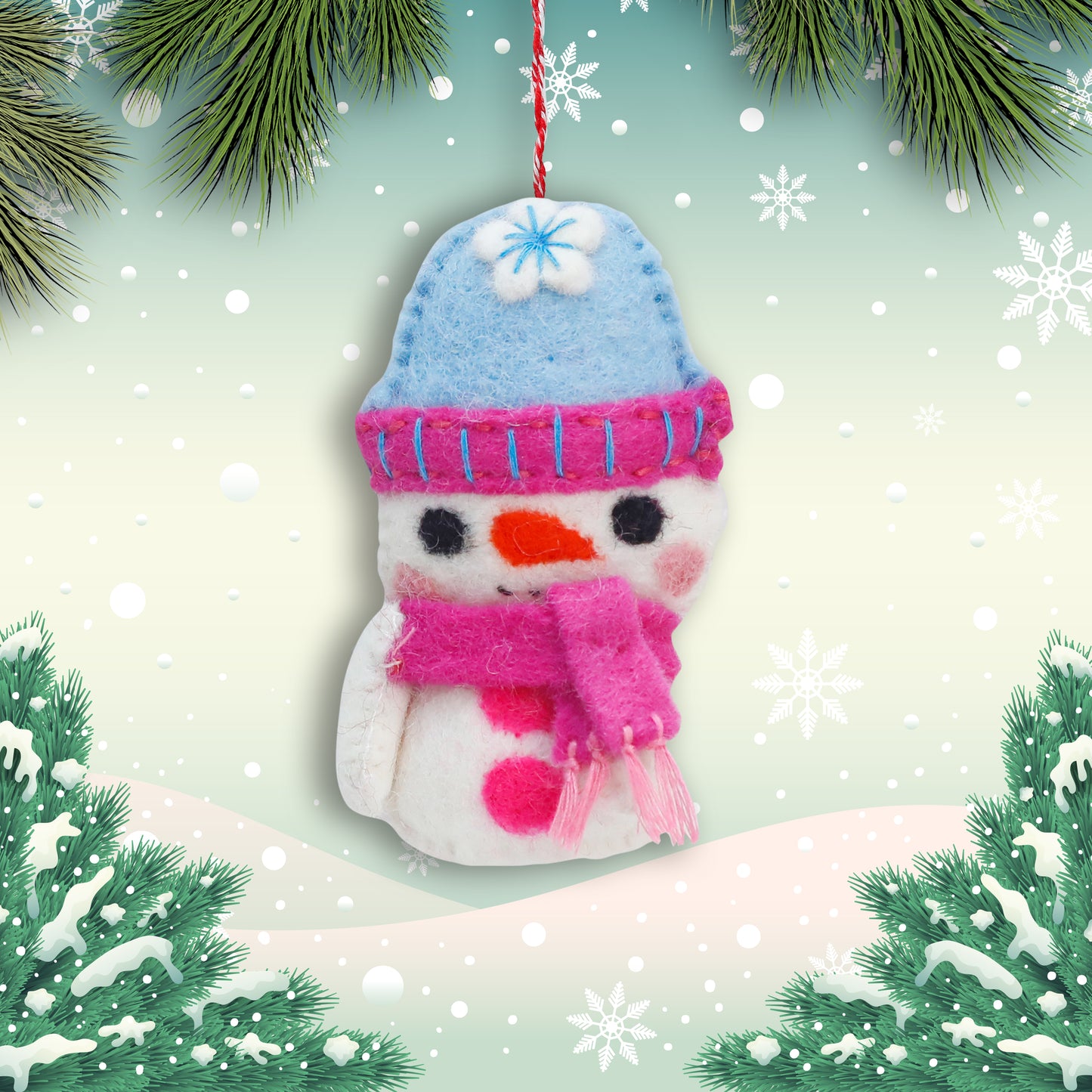 Felt Ornament - Christmas Inspired Snowman