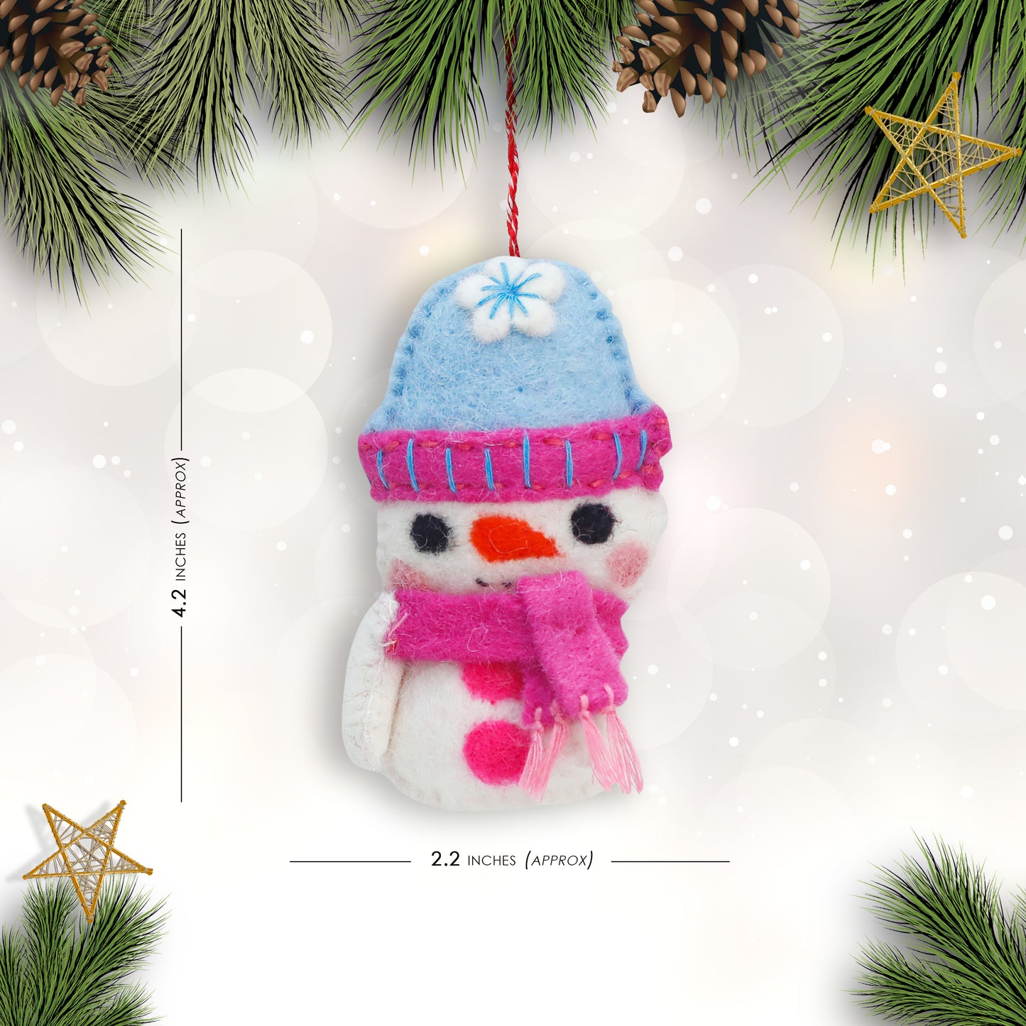 Felt Ornament - Christmas Inspired Snowman