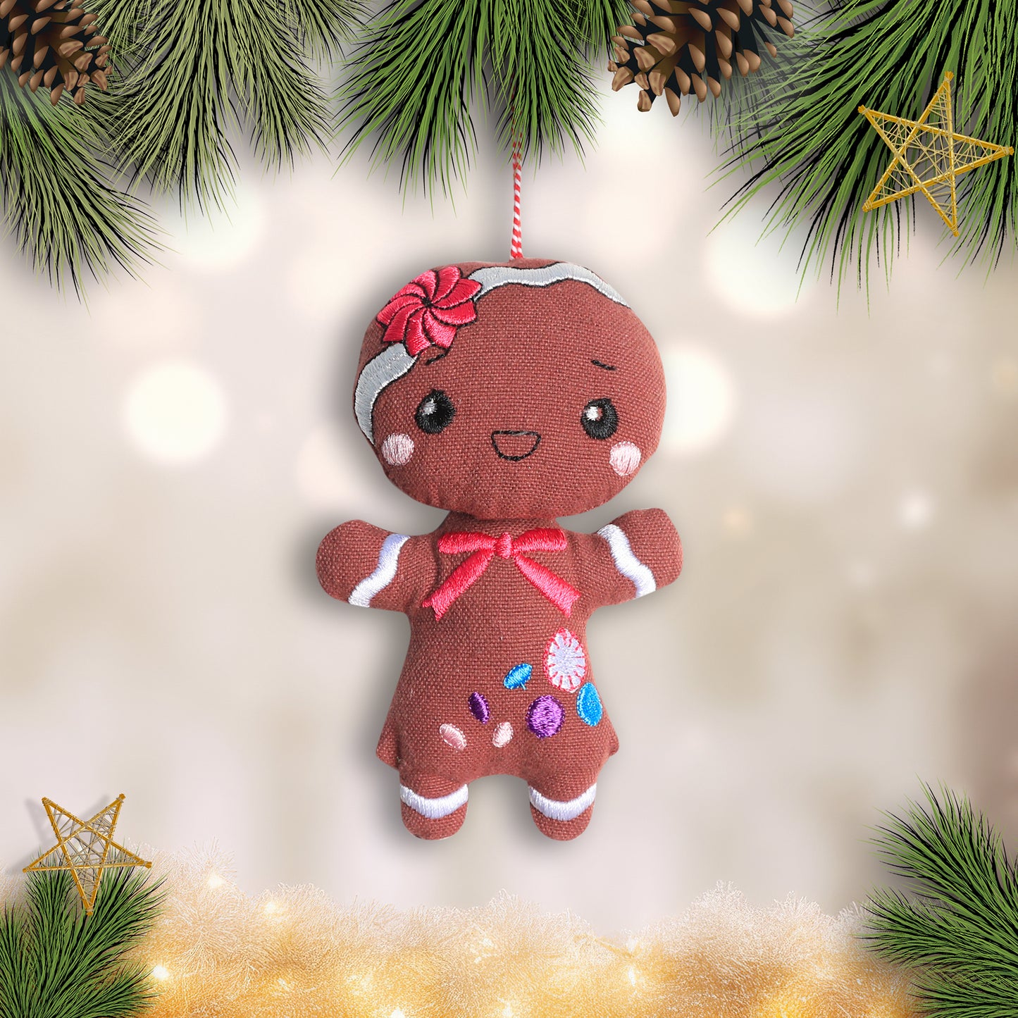 Organic Cotton Ornament - Gingerbread Girl
