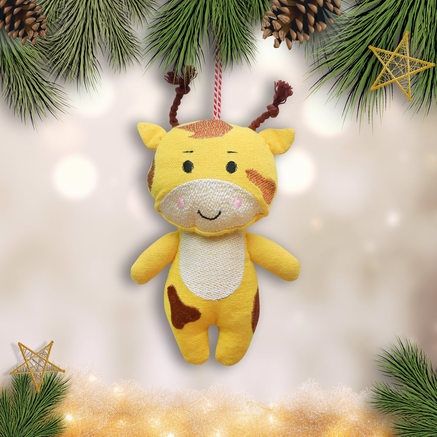 Organic Cotton Ornament - Giraffe Design