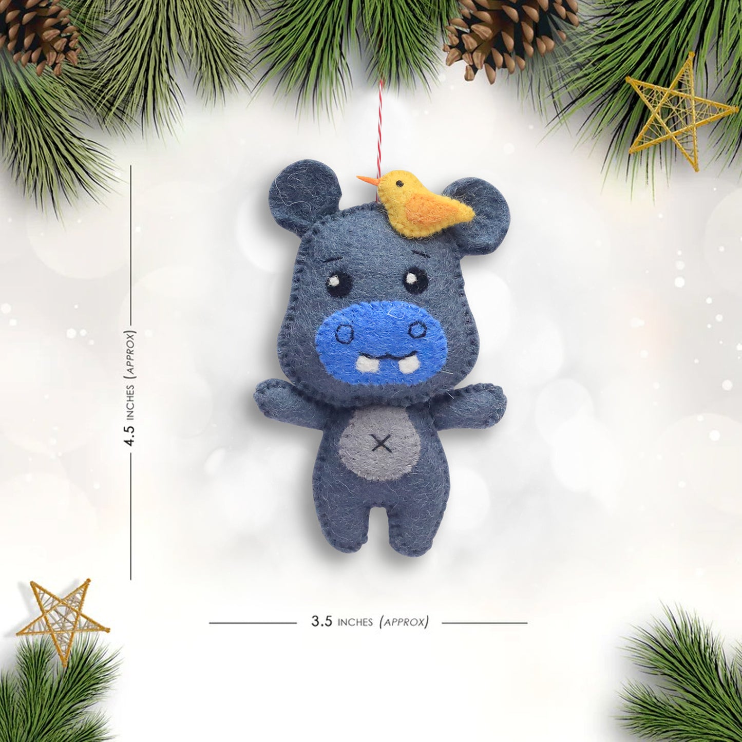 Felt Ornament Henry the Hippo
