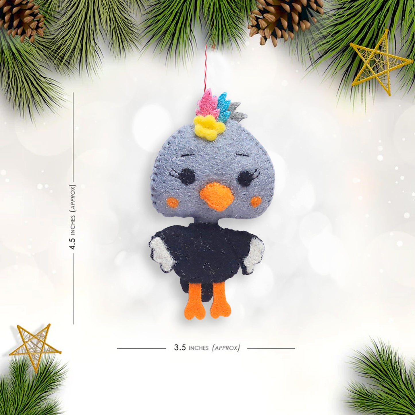 Felt Ornament Olive the Ostrich