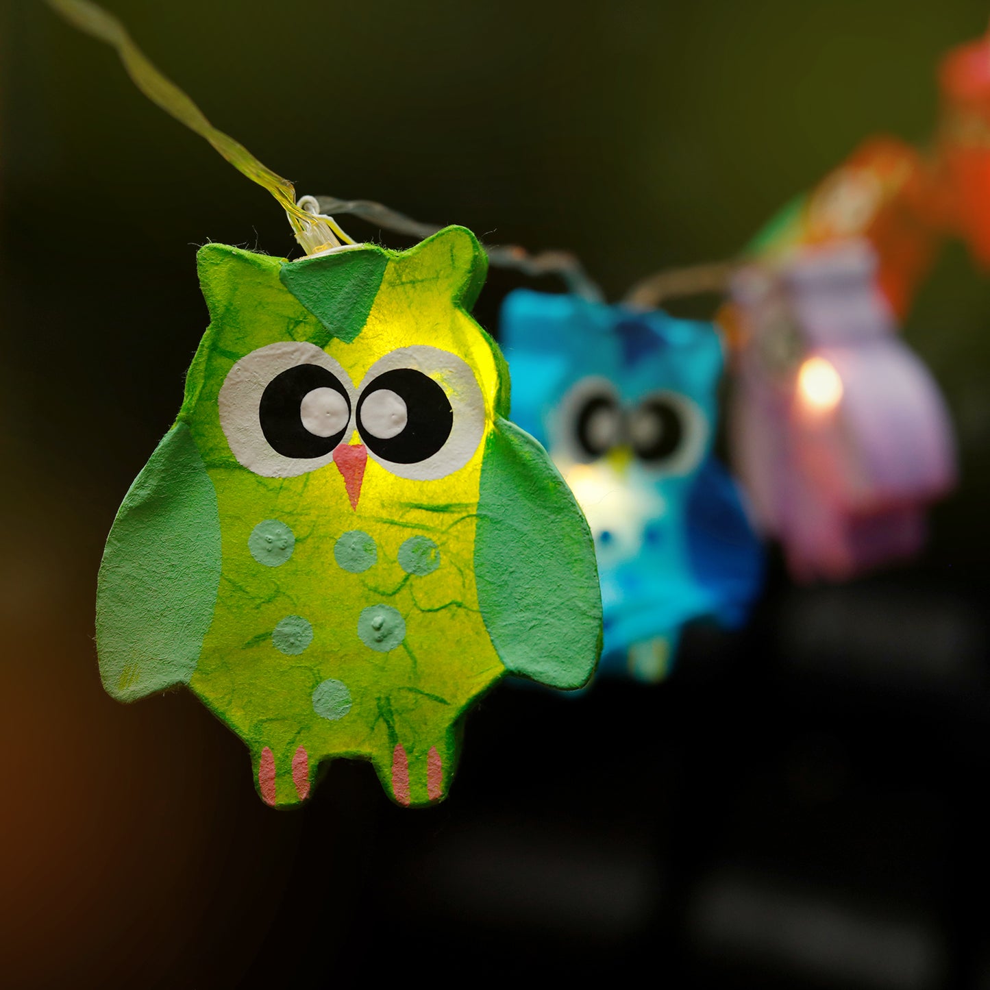Plug-In String Lights Owls