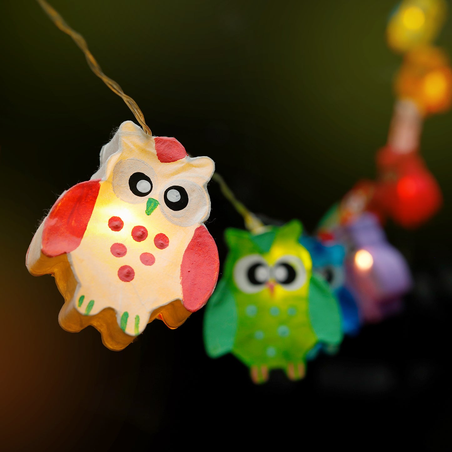 Plug-In String Lights Owls