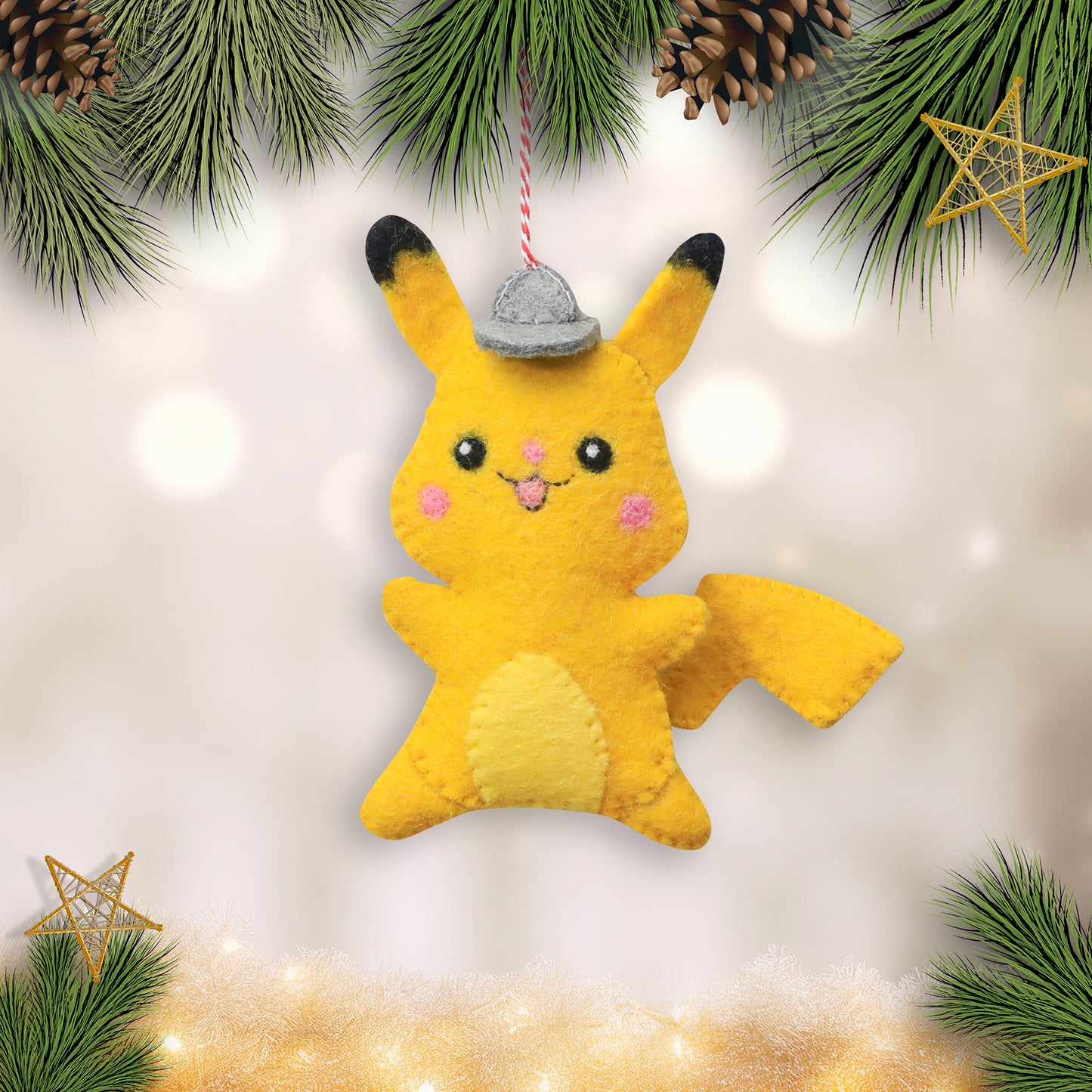 Felt Ornament - Electric Mouse