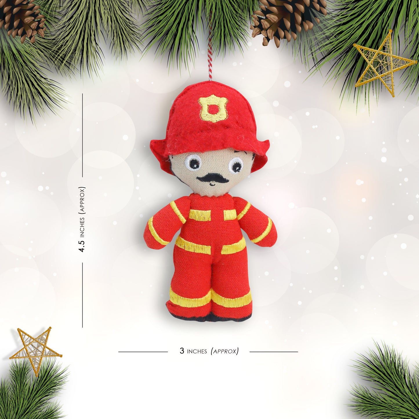 Organic Cotton Ornament - Fireman