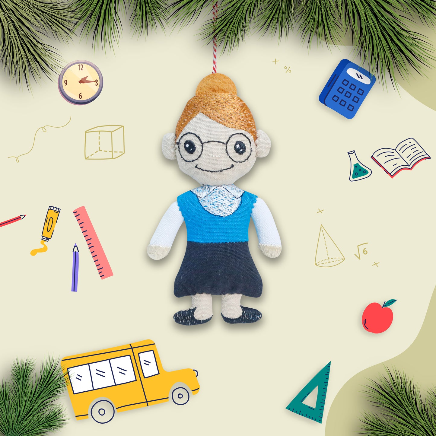 Organic Cotton Ornament - Teacher