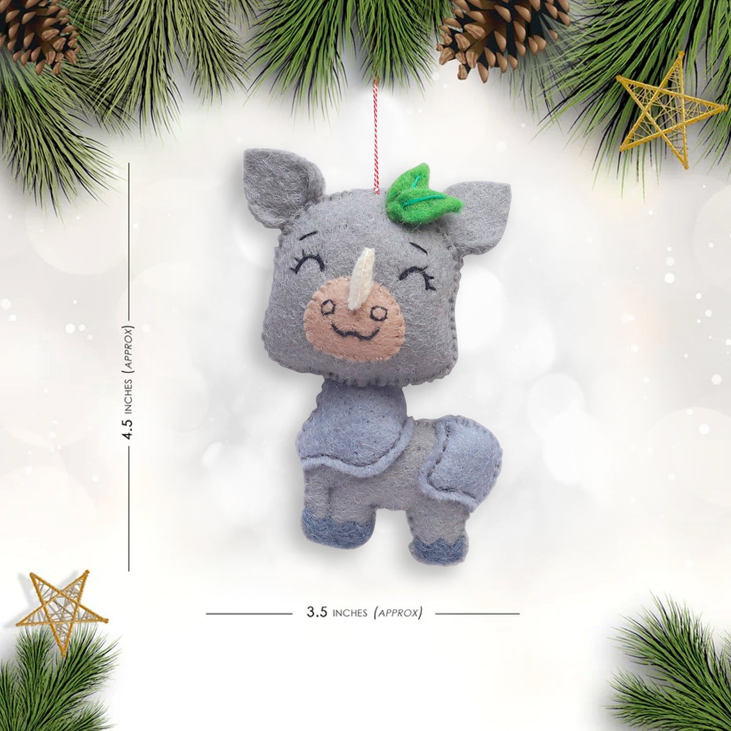 Felt Ornament Rubi the Rhino
