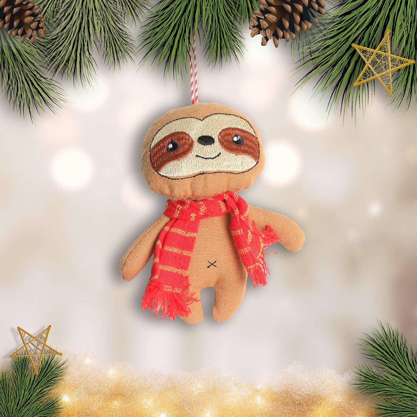 Organic Cotton Ornament - Sloth
