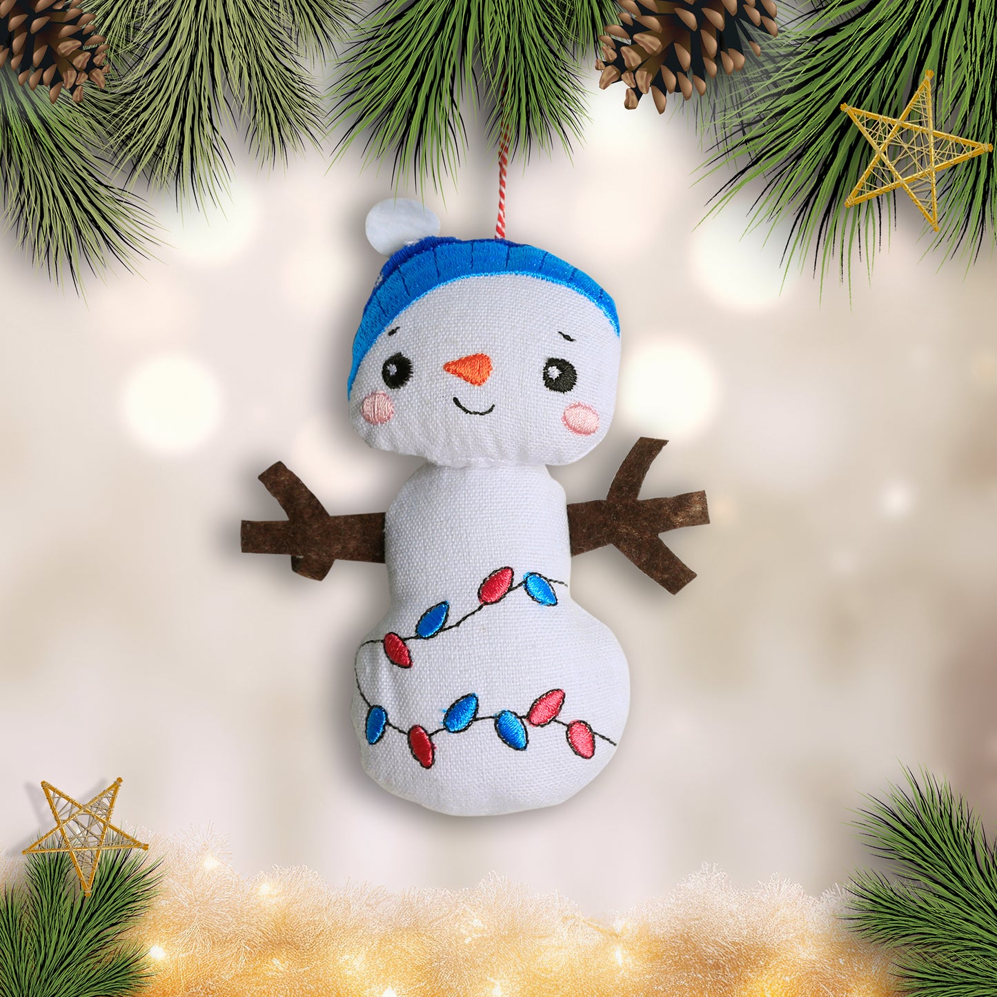 Organic Cotton Ornament - Snowman