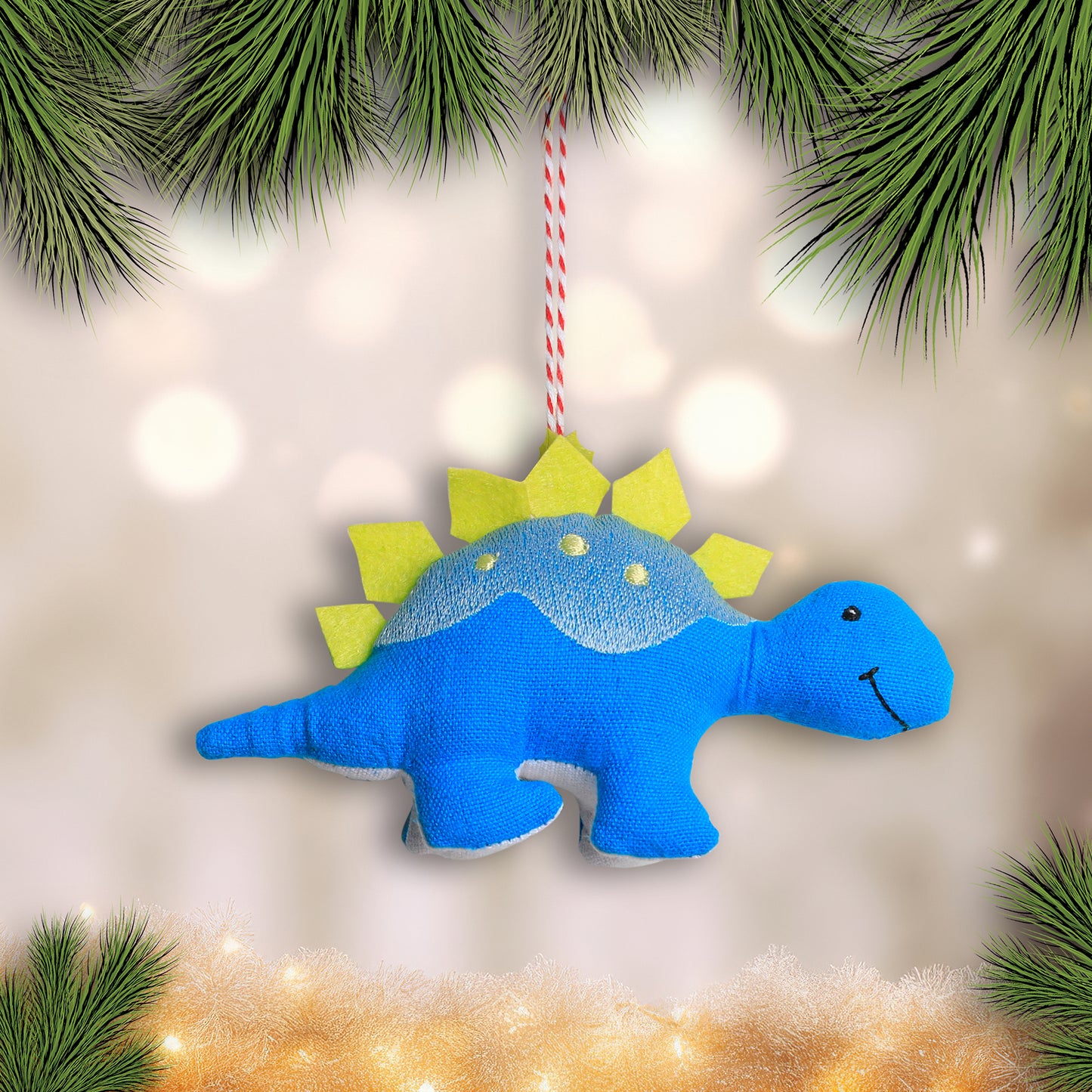 Organic Cotton Ornament - Stegosaurus