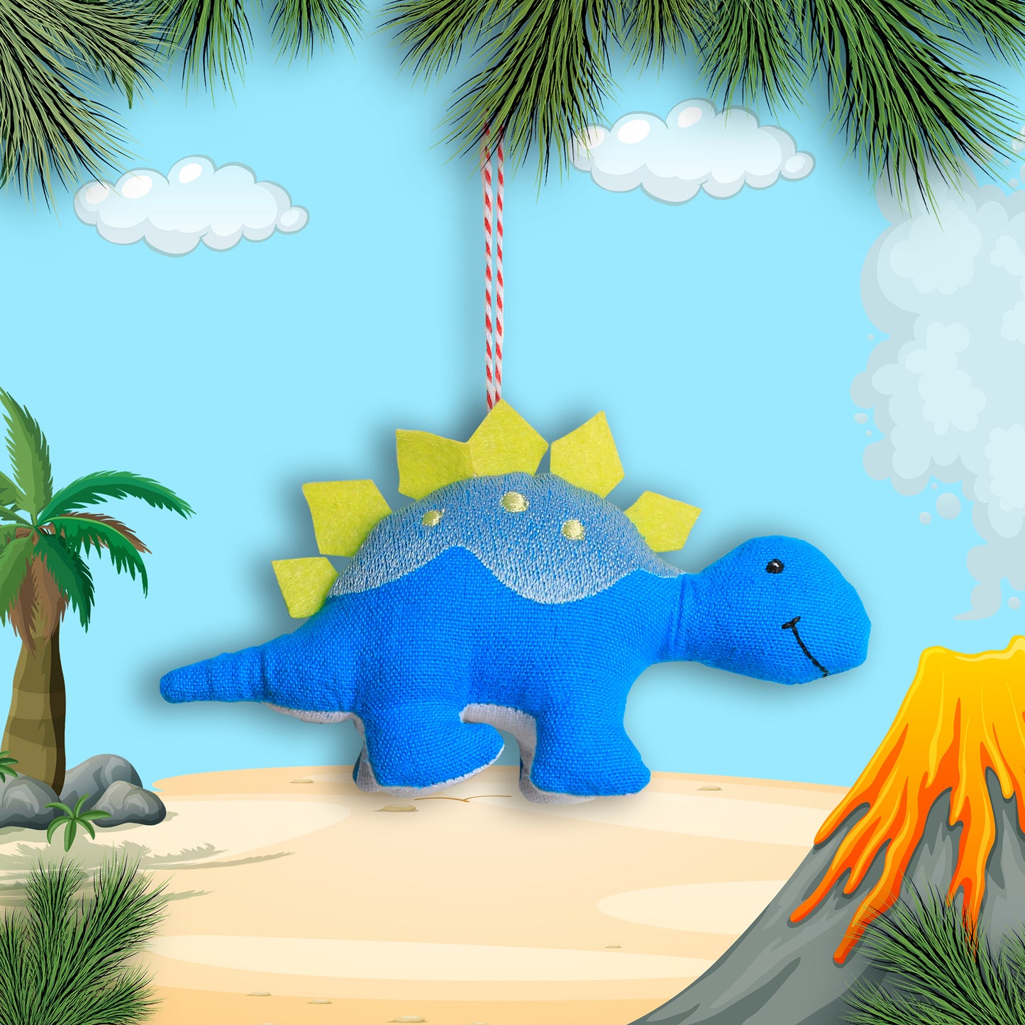 Organic Cotton Ornament - Stegosaurus