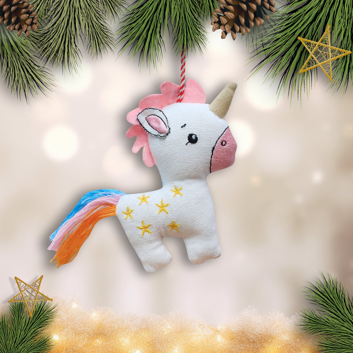 Organic Cotton Ornament - Unicorn