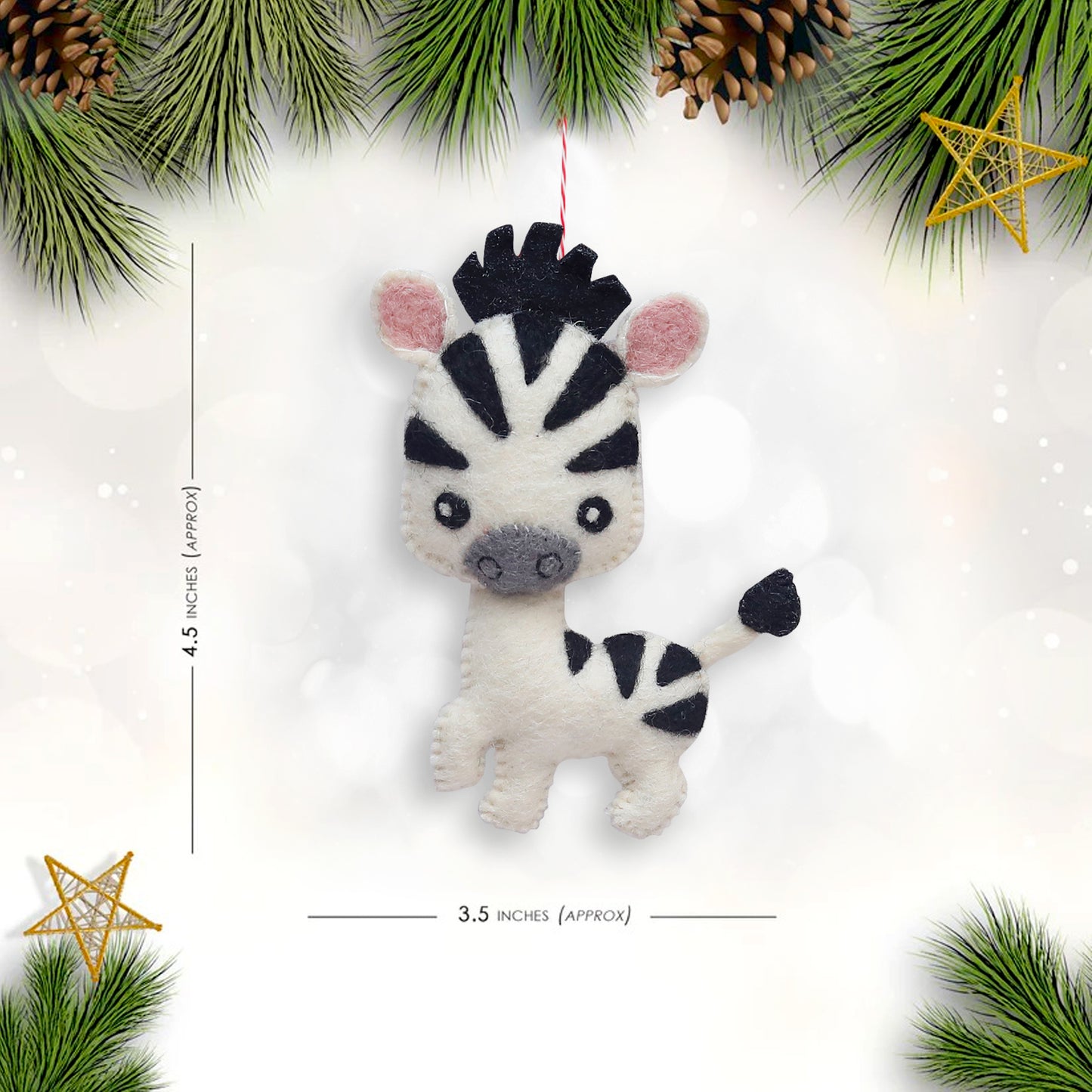 Felt Ornament Zara the Zebra