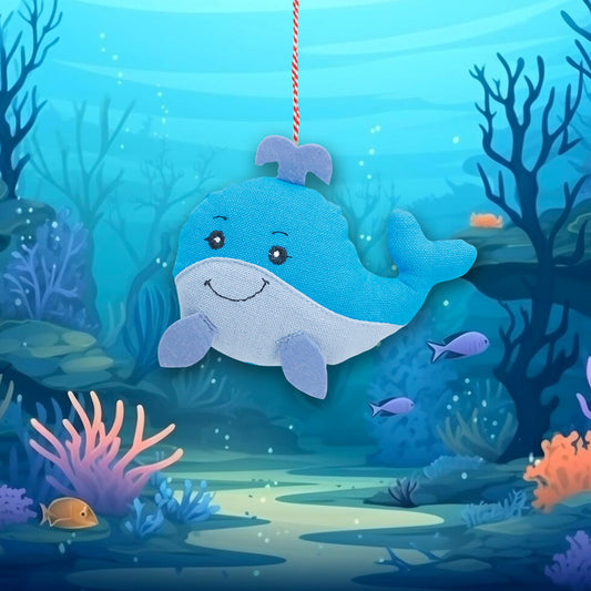 Fabric Ornament - Whimsical Whale