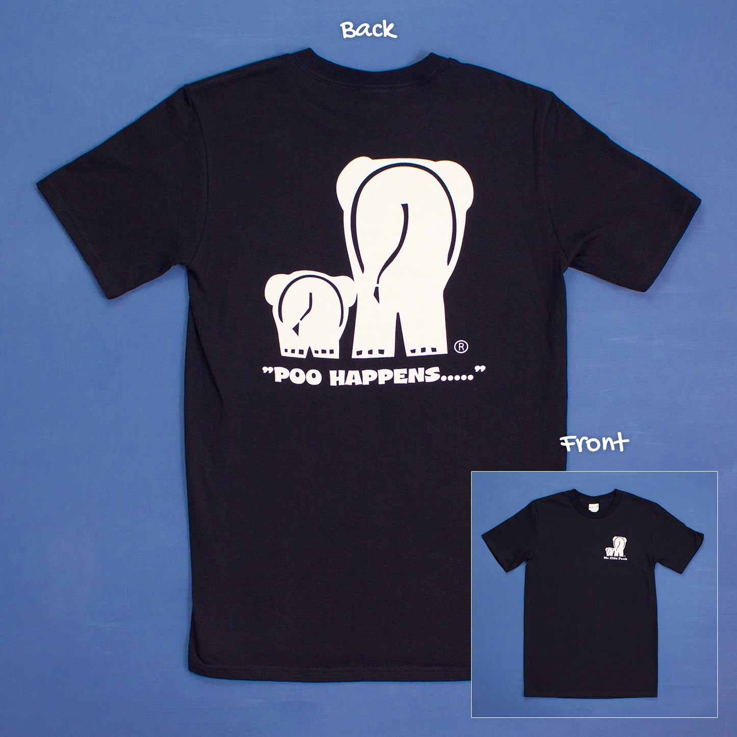Organic Cotton Adult Unisex T-Shirt Poo Happens Black