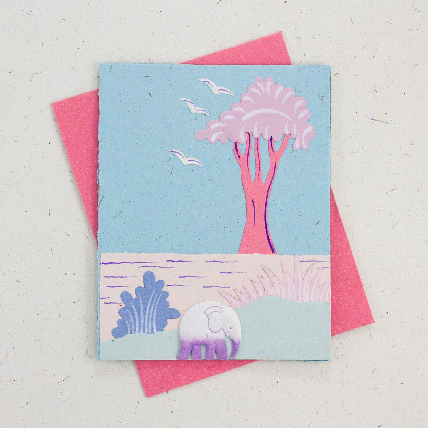 Single Greeting Card Elephant Robin's Egg Blue