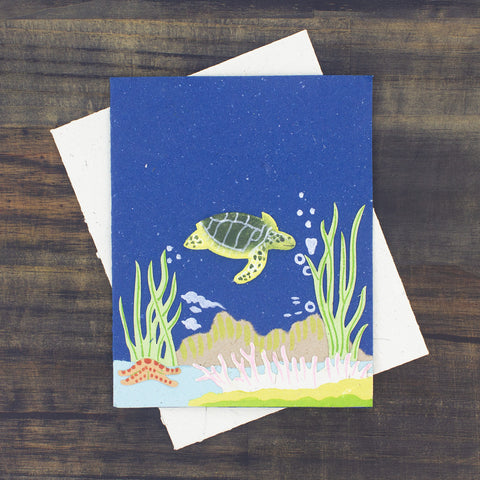 Single Greeting Card Sea Turtle